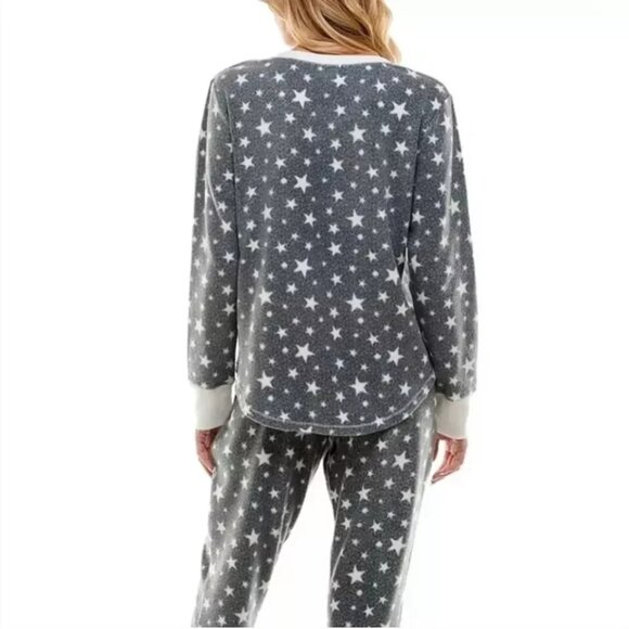 JACLYN INTIMATES Small Star Print Super Soft Fuzzy 2Piece Pajama Set XLNEW - Picture 2 of 2